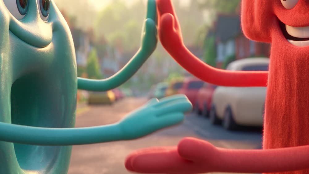 Six and Seven shaking hands in the street